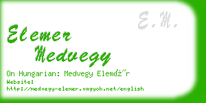 elemer medvegy business card